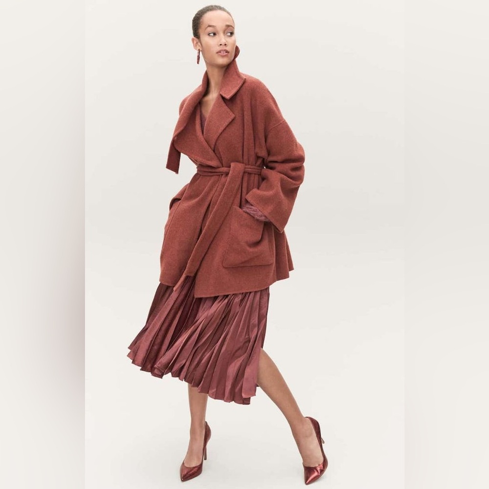 VINCE Oversized Wool Blend Blanket Coat - Picture 2 of 11